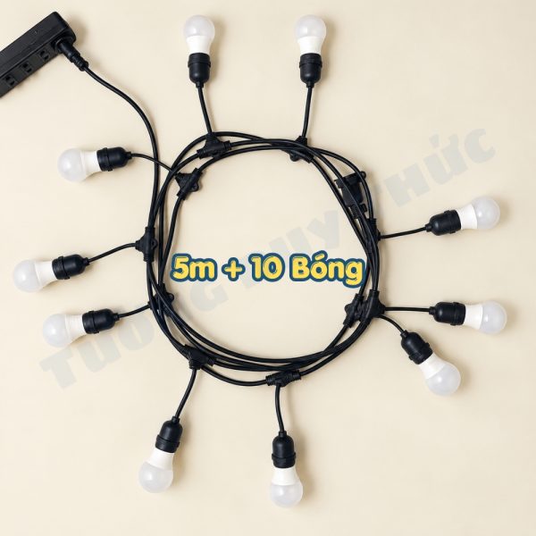 Dây 5 mét 10 đui có kèm bóng