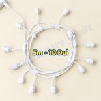 Dây 5 mét 10 đui không bóng màu trắng