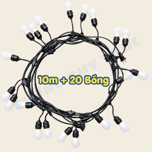 dây 10 mét 20 bóng màu đen