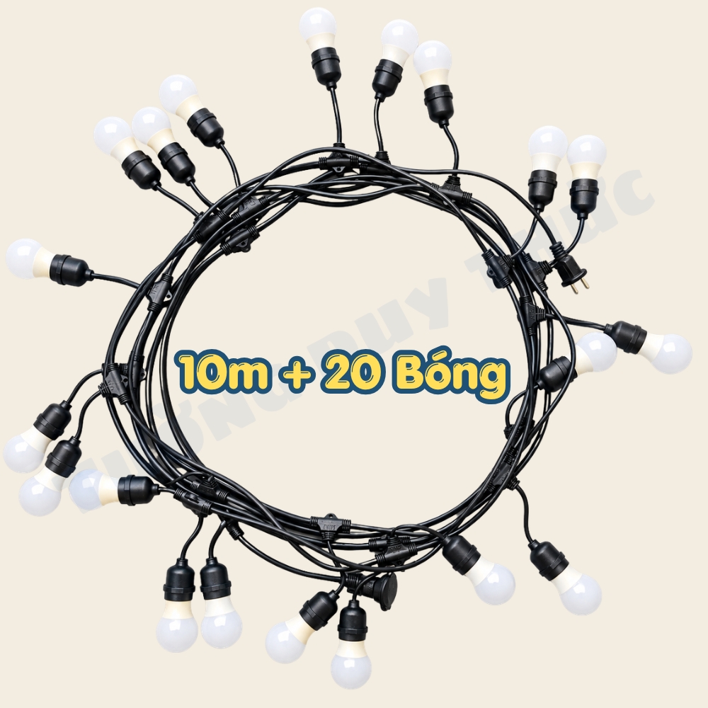 dây 10 mét 20 bóng màu đen