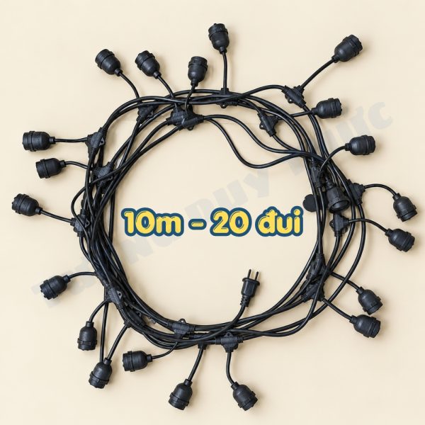 dây 10 mét 20 đui màu đen
