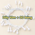 dây 10m 20 bóng trứng đui đúc trắng