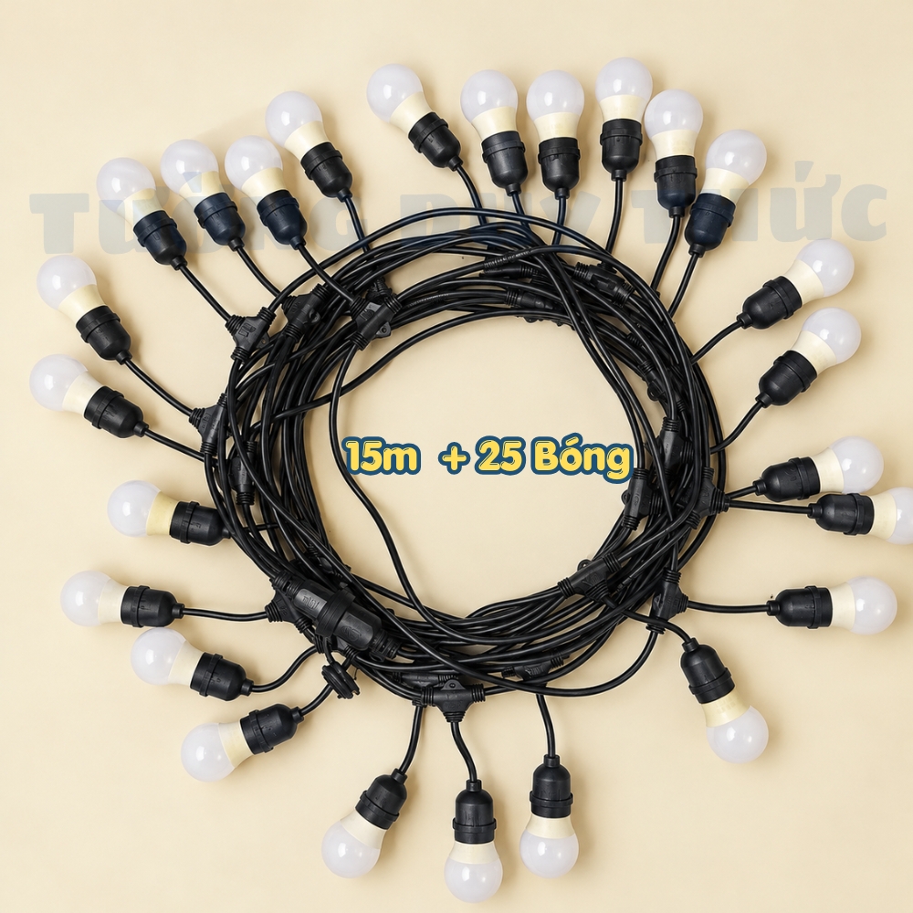 dây đen 15m 25 bóng