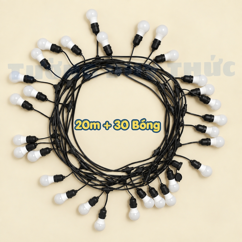 dây đen 20m 30 bóng