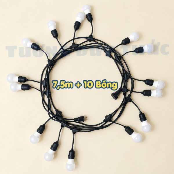 dây đen 7,5m 15 bóng