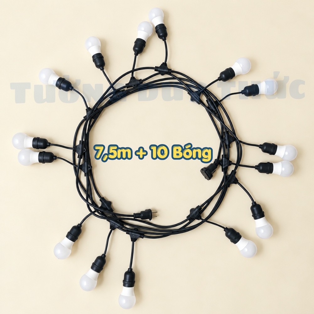 dây đen 7,5m 15 bóng