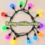 dây đèn trang trí chống nước kèm bóng nhiều màu