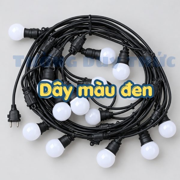 dây đèn trang trí ngoài trời màu đen