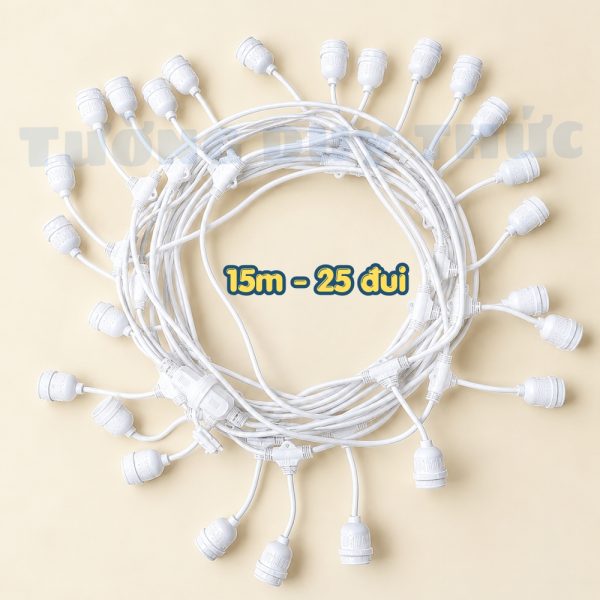 dây trắng 15m 25 đui