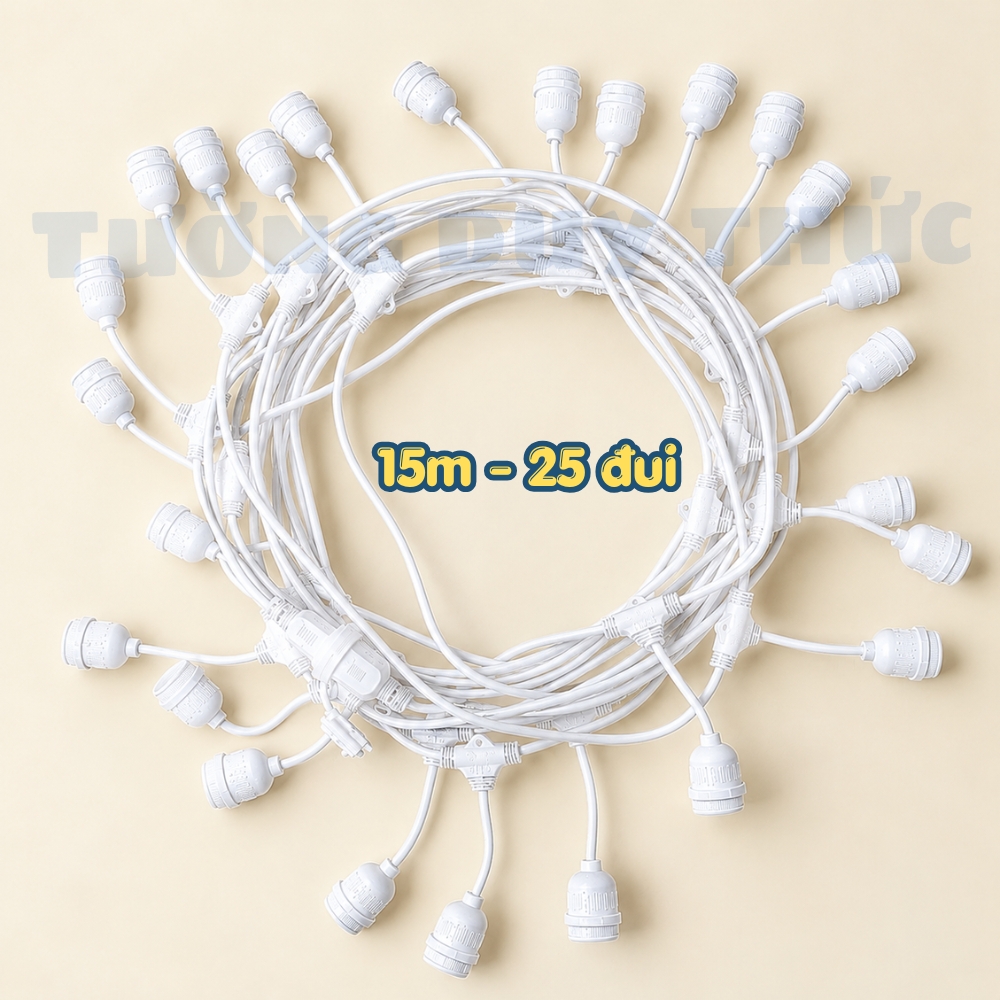 dây trắng 15m 25 đui